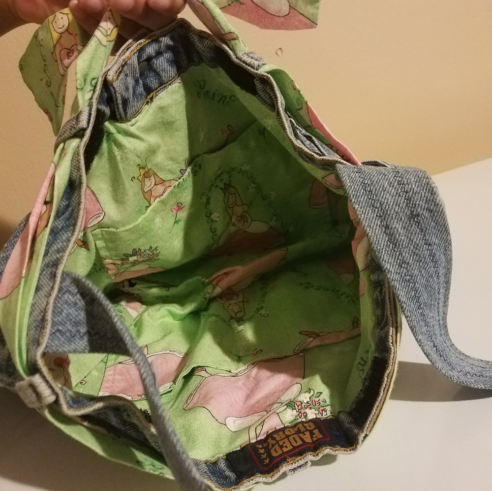FADED GLORY HANDMADE DENIM SHOULDER HANDBAG - Picture 6 of 8